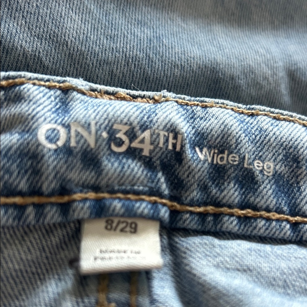 Women's Light Blue Wide-Leg Jeans - Picture 3 of 3